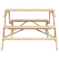 Picknicktafel met banken 2-in-1 ombouwbaar massief vurenhout - thumbnail