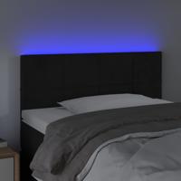 Hoofdbord LED 80x5x78/88 cm fluweel zwart - thumbnail