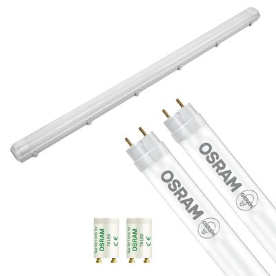 Led Tl Armatuur Met T8 Buis - Osram Substitube Value Em 840 - Pragmi Housing Pro - 150cm Dubbel - 38.2w - Natuurlijk Wit