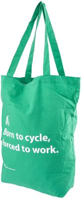 CONTEC tas "born to cycle " ct cotton bag born to cycle bag foldable green