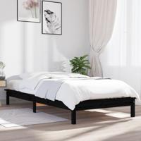 Bedframe massief grenenhout zwart 90x200 cm - thumbnail