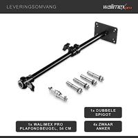Walimex pro Fotostudio wandstatief 34-54 cm, arm houder met 1/4 inch 3/8 inch schroefdraad, dubbelzijdige 5/8 spigot, belastbaar tot 6 kg, robuust plafondstatief, ideaal voor videolampen, softboxen, - thumbnail