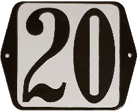 Huisnummer naambordje standaard 15x12 cm nummer 20 - Warentuin mix - thumbnail