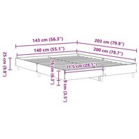 Bedframe zonder matras 140x200 cm spaanplaat gerookt eiken - thumbnail