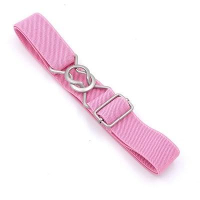 Candy-gekleurd 8-karakter clasp elastische gevlochten riem voor kinderen (roze) Candy-gekleurd 8-karakter clasp elastische gevlochten riem voor kinderen (roze)