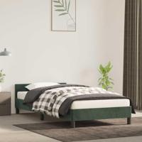 Bedframe met hoofdeinde fluweel donkergroen 90x190 cm - thumbnail