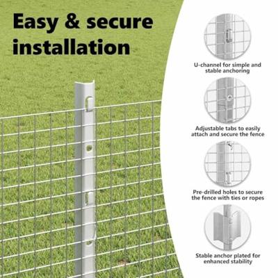 VidaXL Hek met paal zilver 1 x 10 m staal