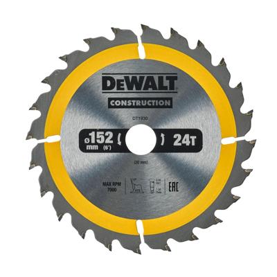 DeWALT Cirkelzaagblad voor Hout | Construction | Ø 152mm Asgat 20mm 24T - DT1930-QZ