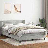 Boxspring met matras fluweel lichtgrijs 140x210 cm - thumbnail