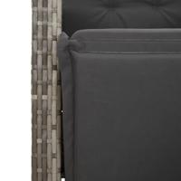 5-delige Tuinset met kussens poly rattan grijs - thumbnail