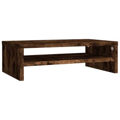 Monitorstandaard 42x24x13 cm bewerkt hout gerookt eikenkleurig - thumbnail