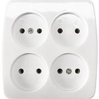 Enzo Tafelcontactdoos 4V vierkant wit 6871220 - thumbnail