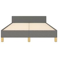 Bedframe met hoofdbord stof donkergrijs 120x190 cm - thumbnail