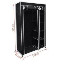 VidaXL Kledingkast opvouwbaar 110x45x175 cm zwart - thumbnail