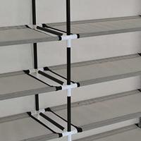 Schoenenkast met hoes 115x28x110 cm stof grijs - thumbnail