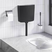 VidaXL Toiletstortbak met watertoevoer onderin 3/6 l zwart - thumbnail
