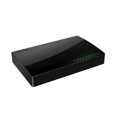 Tenda SG108 8-poorts desktopswitch (8x 100/1000 Mbit/s RJ-45-poorten, autonegation, auto MDI/MDIX, IEEE 8x flowcontrol, niet-blokkerende architectuur) zwart