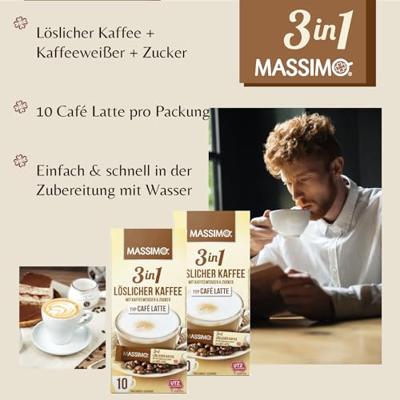 Massimo 3-in-1 cafe latte (16x 125gr)