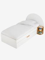 Kinderbed 90x190cm met opbergruimtes + omkeerbaar nachttafel Japi wit - thumbnail