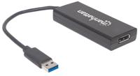 Manhattan USB 3.0 / DisplayPort Adapter [1x USB 3.0 stekker A - 1x DisplayPort bus] Zwart Kleurcodering, Flexibel, Folie afscherming, UL gecertificeerd, - thumbnail