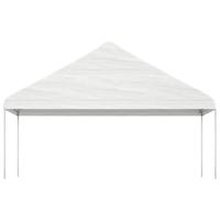 Prieel met dak 6,69x5,88x3,75 m polyetheen wit - thumbnail