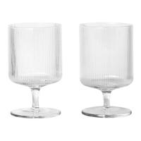 Ferm Living Ripple Wijnglas - set van 2 - Transparant - thumbnail