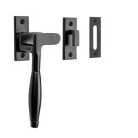 De Oude Deurklink Raamsluiting Klassiek ventilatiestand mat zwart links - thumbnail
