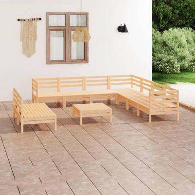 10-delige Loungeset massief grenenhout