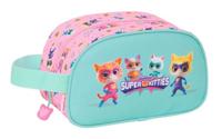 Reistasje SuperKitties Roze Turkoois 26 x 15 x 12 cm - thumbnail