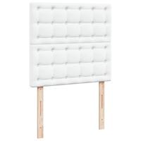 Boxspring met matras kunstleer wit 90x190 cm - thumbnail