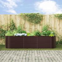 Verhoogde plantenbak Bruin 320 x 80 x 81 cm Staal - thumbnail