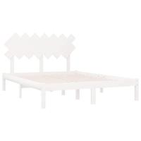 Bedframe massief hout wit 140x190 cm - thumbnail