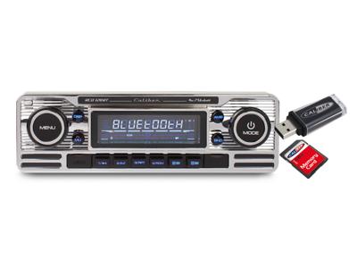 Autoradio met Bluetooth - FM, CD, AUX, SD en USB - 1 DIN - Retro - Radio voor Oldtimer - Zilver (RCD120BT)
