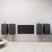 Tv-meubelen 4 st 30,5x30x60 cm bewerkt hout grijs - thumbnail
