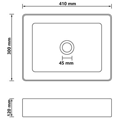Wastafel 41x30x12 cm keramiek mat donkerblauw Wastafel 41x30x12 cm keramiek mat donkerblauw