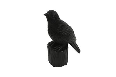 Countryfield ornament polystone karolus vogel met geluid 10x6x15.8cm zwart