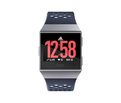 Fitbit Ionic: Adidas Edition LCD Polsband activiteitentracker Zilver