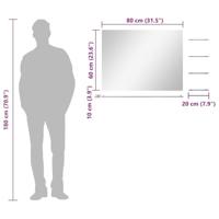 VidaXL Wandspiegel met 5 schappen 80x60 cm zilverkleurig - thumbnail