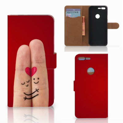Google Pixel XL Wallet Case met Pasjes Liefde - Origineel Romantisch Cadeau
