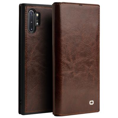 Qialino - echt lederen luxe wallet hoes - Samsung Galaxy Note 10 Plus - Bruin Qialino - echt lederen luxe wallet hoes - Samsung Galaxy Note 10 Plus - Bruin