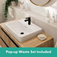 Wastafelmengkraan HansGrohe Vernis Blend 70 Eengreeps Met Trekwaste Mat Zwart - thumbnail