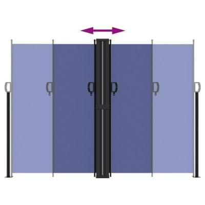 Windscherm uittrekbaar 180x600 cm blauw