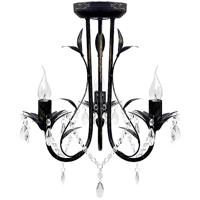 VidaXL Kroonluchter art nouveau metaal kristallen kralen 3 gloeilampen zwart - thumbnail