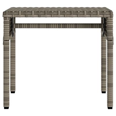 Ligbedden 2 st met luifels en tafel poly rattan grijs - thumbnail