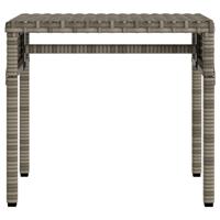 Ligbedden 2 st met luifels en tafel poly rattan grijs - thumbnail