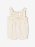 Gehaakte combishort voor babymeisjes vanille - thumbnail