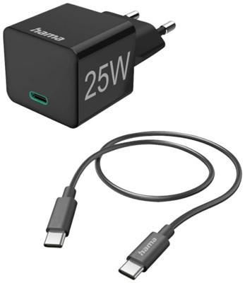 Hama Mini-charger set USB-C 25 Watt PD Oplader Zwart