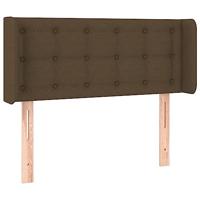 Hoofdbord met randen 83x16x78/88 cm stof donkerbruin - thumbnail
