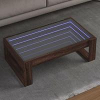 Salontafel met Infinity LED 90x53x30 cm bruin eikenkleurig - thumbnail