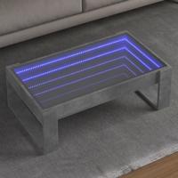 Salontafel met Infinity LED 90x53x30 cm betongrijs - thumbnail